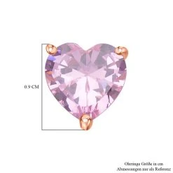 Rosa Zirkonia Herz Ohrstecker, 925 Silber Rosévergoldet Ca. 5.70 Ct -Schmuck Shoplc 7378632 4