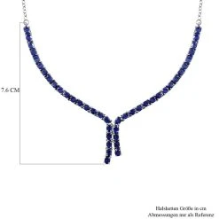 Masoala Saphir (Fissure Gefüllt) Collier, Ca. 45 Cm, 925 Silber Platiniert Ca. 11.61 Ct -Schmuck Shoplc 7379641 4