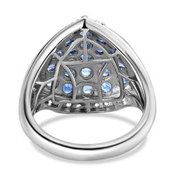 Kaschmir Kyanit Und Zirkon Ring, 925 Silber Platiniert (Größe 17.00) Ca. 3.92 Ct -Schmuck Shoplc 7380068 4