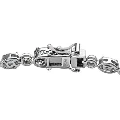 Paraiba-Apatit, Weißes Zirkon Armband, Ca. 19 Cm, 925 Silber Platiniert Ca. 5.05 Ct -Schmuck Shoplc 7382004 3