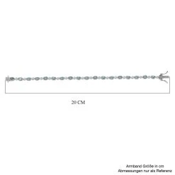 Paraiba-Apatit, Weißes Zirkon Armband, Ca. 19 Cm, 925 Silber Platiniert Ca. 5.05 Ct -Schmuck Shoplc 7382004 4