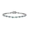 Paraiba-Apatit, Weißes Zirkon Armband, Ca. 20 Cm, 925 Silber Platiniert Ca. 5.32 Ct -Schmuck Shoplc 7382006