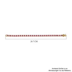Afrikanischer Rubin (Fissure Gefüllt), Weißer Zirkon Armband Ca. 19 Cm 925 Silber Gelbgold Vermeil Ca. 8.45 Ct -Schmuck Shoplc 7383439 4