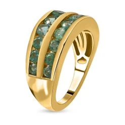 AAA Kagem Sambischer Smaragd Ring, 925 Silber Gelbgold Vermeil (Größe 17.00) Ca. 1.66 Ct -Schmuck Shoplc 7384033 4