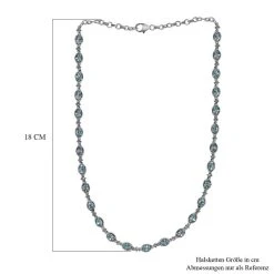 Kambodschanische, Blaue Und Weiße Zirkon Halskette, Ca. 50 Cm, 925 Silber Platiniert Ca. 24.71 Ct -Schmuck Shoplc 7384559 4
