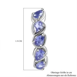 Tansanit Creolen, 925 Silber Platiniert Ca. 1.39 Ct -Schmuck Shoplc 7384872 4