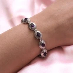 Afrikanisches Amethyst Armband, Ca. 20 Cm, Edelstahl Ca. 9,14 Ct 9 Afrikanisches Amethyst Armband, Ca. 20 Cm, Edelstahl Ca. 9,14 Ct -Schmuck Shoplc 7384965 2
