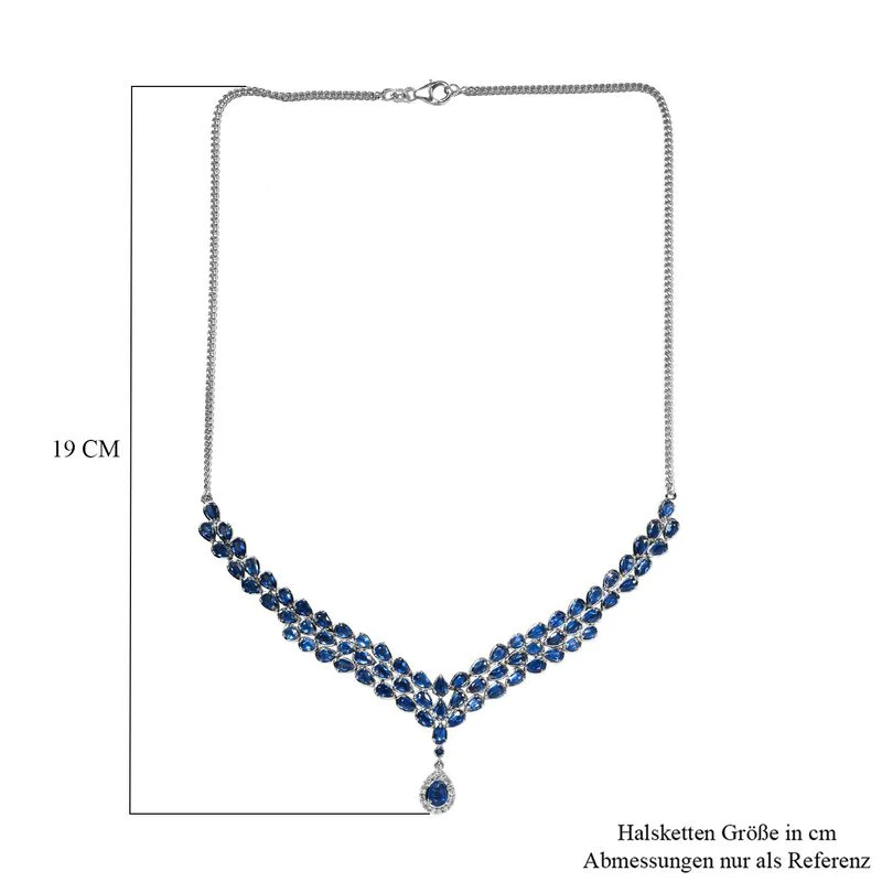 Kaschmir Kyanit Collier, Ca. 45 Cm, 925 Silber Platiniert Ca. 18.36 Ct 7 Kaschmir Kyanit Collier, Ca. 45 Cm, 925 Silber Platiniert Ca. 18.36 Ct – Bild 5