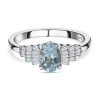 Espirito Santo Aquamarin Und Weißer Diamant Ring, 925 Silber Platiniert (Größe 17.00) Ca. 0,84 Ct -Schmuck Shoplc 7385528