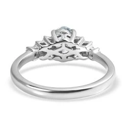 Espirito Santo Aquamarin Und Weißer Diamant Ring, 925 Silber Platiniert (Größe 17.00) Ca. 0,84 Ct -Schmuck Shoplc 7385528 5