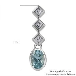Espirito Santo Aquamarin Und Weiße Zirkon Ohrringe, 925 Silber Platiniert Ca. 1,09 Ct -Schmuck Shoplc 7385589 5