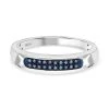 Blauer Diamant Ring, 925 Silber Platiniert (Größe 20.00) Ca. 0.10 Ct -Schmuck Shoplc 7385989