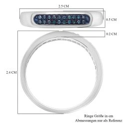 Blauer Diamant Ring, 925 Silber Platiniert (Größe 20.00) Ca. 0.10 Ct -Schmuck Shoplc 7385989 5