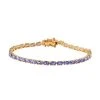 AA Tansanit Armband, Ca. 20 Cm, 925 Silber Gelbgold Vermeil Ca. 7.60 Ct -Schmuck Shoplc 7387309