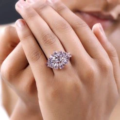 Rose De France Amethyst Ring, 925 Silber Rosévergoldet (Größe 18.00) Ca. 5.05 Ct -Schmuck Shoplc 7387623 2