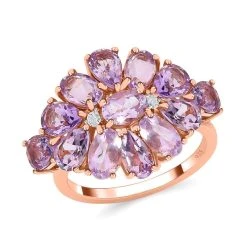Rose De France Amethyst Ring, 925 Silber Rosévergoldet (Größe 18.00) Ca. 5.05 Ct -Schmuck Shoplc 7387623 3