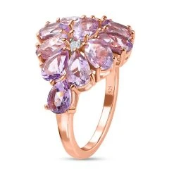 Rose De France Amethyst Ring, 925 Silber Rosévergoldet (Größe 18.00) Ca. 5.05 Ct -Schmuck Shoplc 7387623 4