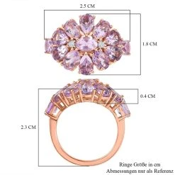 Rose De France Amethyst Ring, 925 Silber Rosévergoldet (Größe 18.00) Ca. 5.05 Ct -Schmuck Shoplc 7387623 6