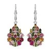 Natürlicher Mehrfarbige Turmalin Ohrringe, 925 Silber Platiniert, Ca. 3.80 Ct -Schmuck Shoplc 7388841