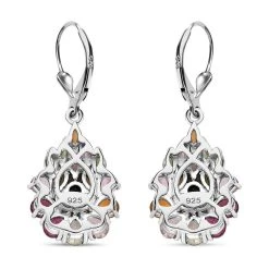 Natürlicher Mehrfarbige Turmalin Ohrringe, 925 Silber Platiniert, Ca. 3.80 Ct -Schmuck Shoplc 7388841 4