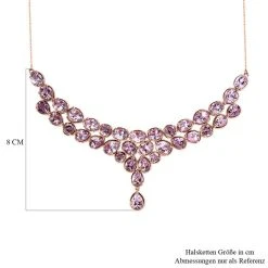 Rose De France Amethyst Collier, Ca. 45 Cm, 925 Silber Rosévergoldet Ca. 35.67 Ct -Schmuck Shoplc 7389498 5
