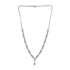 Espirito Santo Aquamarin Und Weißer Zirkon Collier, Ca. 45 Cm 925 Silber Platiniert Ca. 4,90 Ct -Schmuck Shoplc 7389523 3