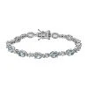 Espirito Santo Aquamarin Und Weißer Zirkon Armband, Ca. 19 Cm, 925 Silber Platiniert Ca. 5,15 Ct -Schmuck Shoplc 7416229
