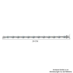 Espirito Santo Aquamarin Und Weißer Zirkon Armband, Ca. 19 Cm, 925 Silber Platiniert Ca. 5,15 Ct -Schmuck Shoplc 7416229 4