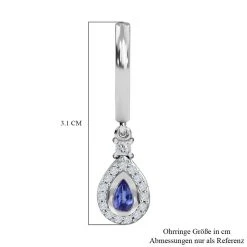 AAA Tansanit, Weiße Zirkon Ohrringe, 925 Silber Platiniert Ca. 1.05 Ct -Schmuck Shoplc 7417869 4