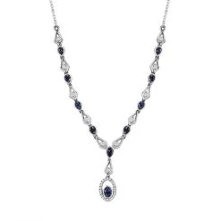 AAA Tansanit Collier, Ca. 45 Cm, 925 Silber Platiniert Ca. 2.45 Ct