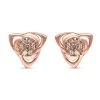 Natürliche Champagner Diamant Ohrstecker, 925 Silber Roségold Vermeil Ca. 0.25 Ct -Schmuck Shoplc 7424369