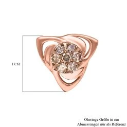 Natürliche Champagner Diamant Ohrstecker, 925 Silber Roségold Vermeil Ca. 0.25 Ct -Schmuck Shoplc 7424369 4