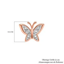 Weiße Diamant Ohrringe, 925 Silber Roségold Vermeil -Schmuck Shoplc 7425291 4