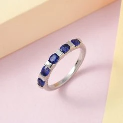 Masoala Saphir (Fissure Gefüllt) Ring 925 Silber Platiniert (Größe 19.00) Ca. 1.23 Ct -Schmuck Shoplc 7432092 1