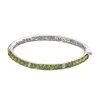 Natürliches Peridot Armreif, Ca. 19 Cm Reines Messing Platiniert, Ca. 20.25 Ct