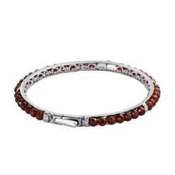 Hessonit Granat Armreif Ca. 19 Cm Reines Messing Platiniert Ca. 20.25 Ct -Schmuck Shoplc 7437051 3