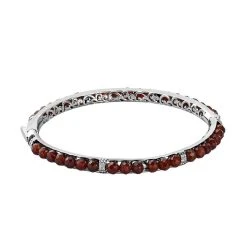 Hessonit Granat Armreif Ca. 19 Cm Reines Messing Platiniert Ca. 20.25 Ct -Schmuck Shoplc 7437051 4