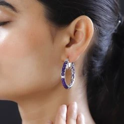 Afrikanischer Amethyst Ohrringe Reines Messing Platiniert Ca. 18.90 Ct -Schmuck Shoplc 7437056 2