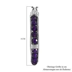 Afrikanischer Amethyst Ohrringe Reines Messing Platiniert Ca. 18.90 Ct -Schmuck Shoplc 7437056 4