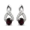 Anthill Granat Und Zirkon Ohrringe 925 Silber Platiniert Ca. 1,06 Ct -Schmuck Shoplc 7440911