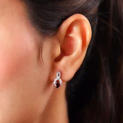 Anthill Granat Und Zirkon Ohrringe 925 Silber Platiniert Ca. 1,06 Ct -Schmuck Shoplc 7440911 2