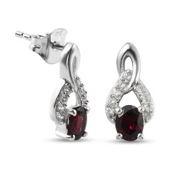 Anthill Granat Und Zirkon Ohrringe 925 Silber Platiniert Ca. 1,06 Ct -Schmuck Shoplc 7440911 3