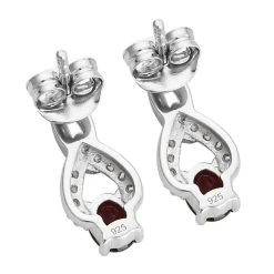 Anthill Granat Und Zirkon Ohrringe 925 Silber Platiniert Ca. 1,06 Ct -Schmuck Shoplc 7440911 4