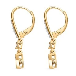 AA Natürliche Goldene Tansanit, Weiße Zirkon Ohrringe, 925 Silber Gelbgold Vermeil Ca. 1.15 Ct -Schmuck Shoplc 7457857 3