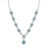 Paraiba-Apatit Halskette Ca. 45 Cm 925 Silber Platiniert Ca. 1.70 Ct -Schmuck Shoplc 7460672