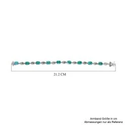 Pfau Triplette Quarz, Natürliches Chromdiopsid Armband, Ca. 20 Cm 925 Silber Platiniert Ca. 16.60 Ct -Schmuck Shoplc 7460781 4