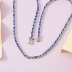 AA Tansanit Halskette, Ca. 45 Cm, 925 Silber Platiniert Ca. 19.82 Ct 9 AA Tansanit Halskette, Ca. 45 Cm, 925 Silber Platiniert Ca. 19.82 Ct -Schmuck Shoplc 7461586 2