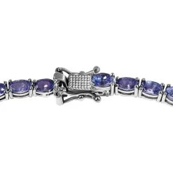 AA Tansanit Halskette, Ca. 45 Cm, 925 Silber Platiniert Ca. 19.82 Ct 10 AA Tansanit Halskette, Ca. 45 Cm, 925 Silber Platiniert Ca. 19.82 Ct -Schmuck Shoplc 7461586 3