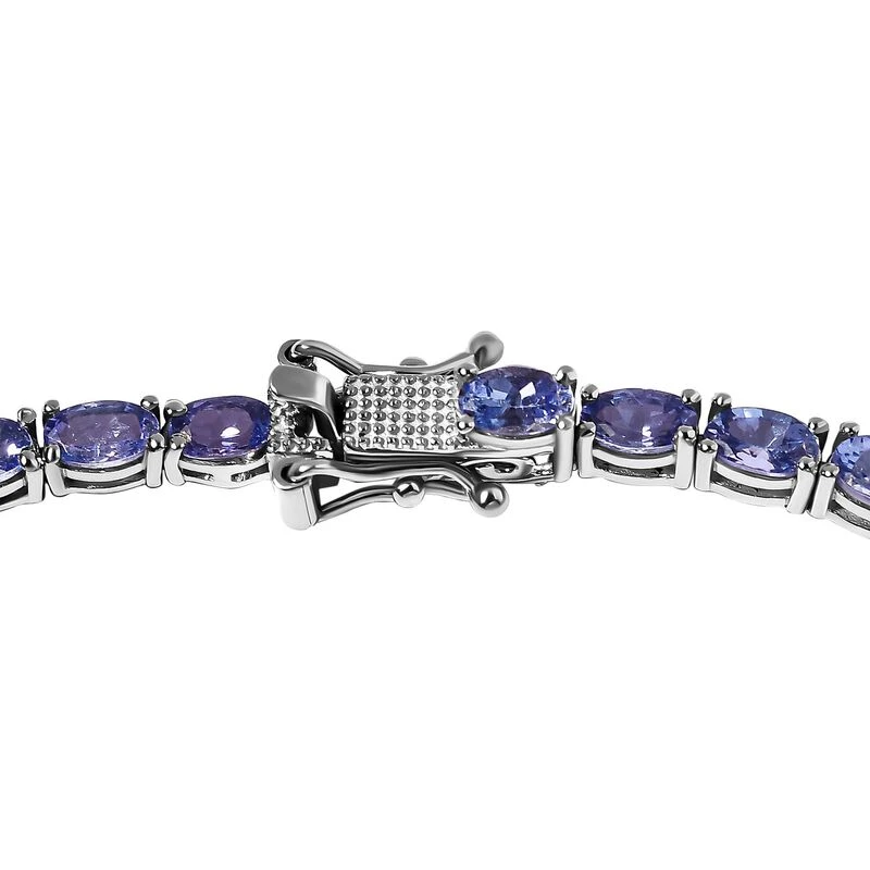 AA Tansanit Halskette, Ca. 45 Cm, 925 Silber Platiniert Ca. 19.82 Ct 6 AA Tansanit Halskette, Ca. 45 Cm, 925 Silber Platiniert Ca. 19.82 Ct – Bild 4