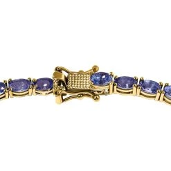 AA Tansanit Halskette, Ca. 45 Cm, 925 Silber Gelbgold Vermeil Ca. 19.82 Ct -Schmuck Shoplc 7461587 3